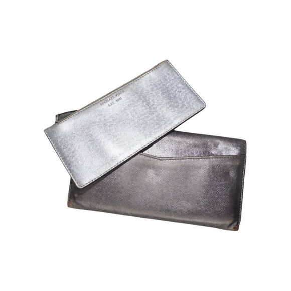 Michael Kors Metallic Gray Snap Wallet for Women - Picture 7 of 10